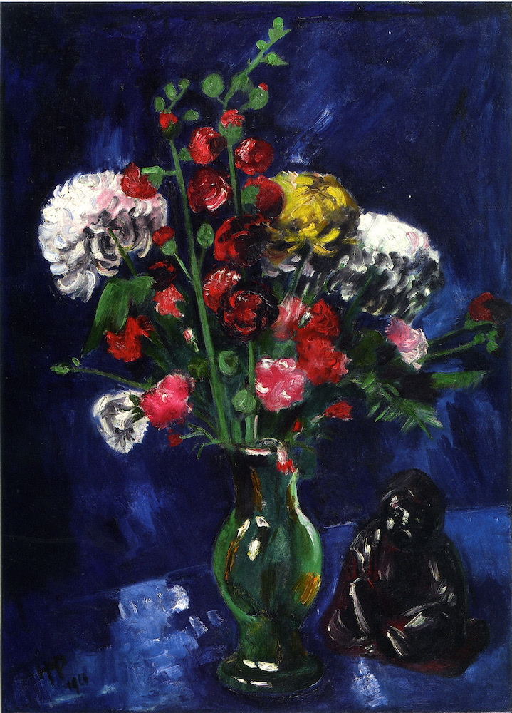 Max Pechstein BLUMENSTILLLEBEN MIT CHINESISCHEM BUDDHA